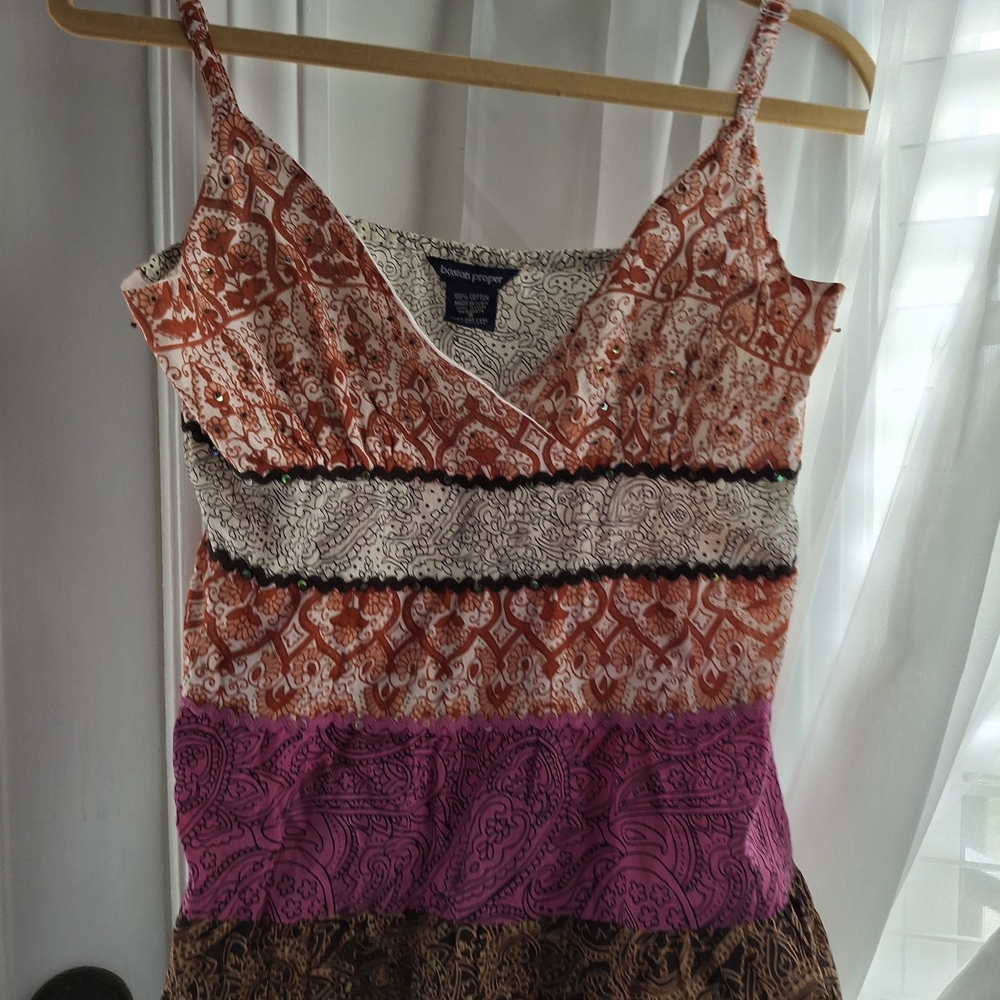 Women's Multicolor Paisley Spaghetti Strap Top